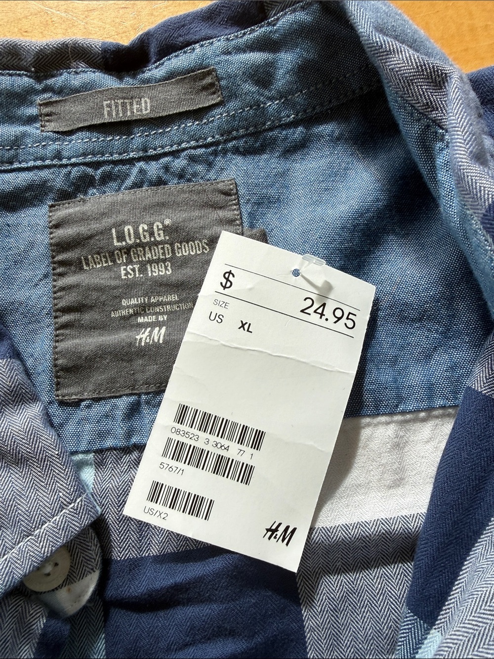 Men's Blue Plaid Button-Down Shirt - Casual Long Sleeve
